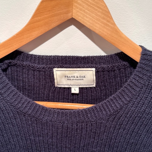 Frank & Oak navy knit sweater, size L - Picture 3 of 4